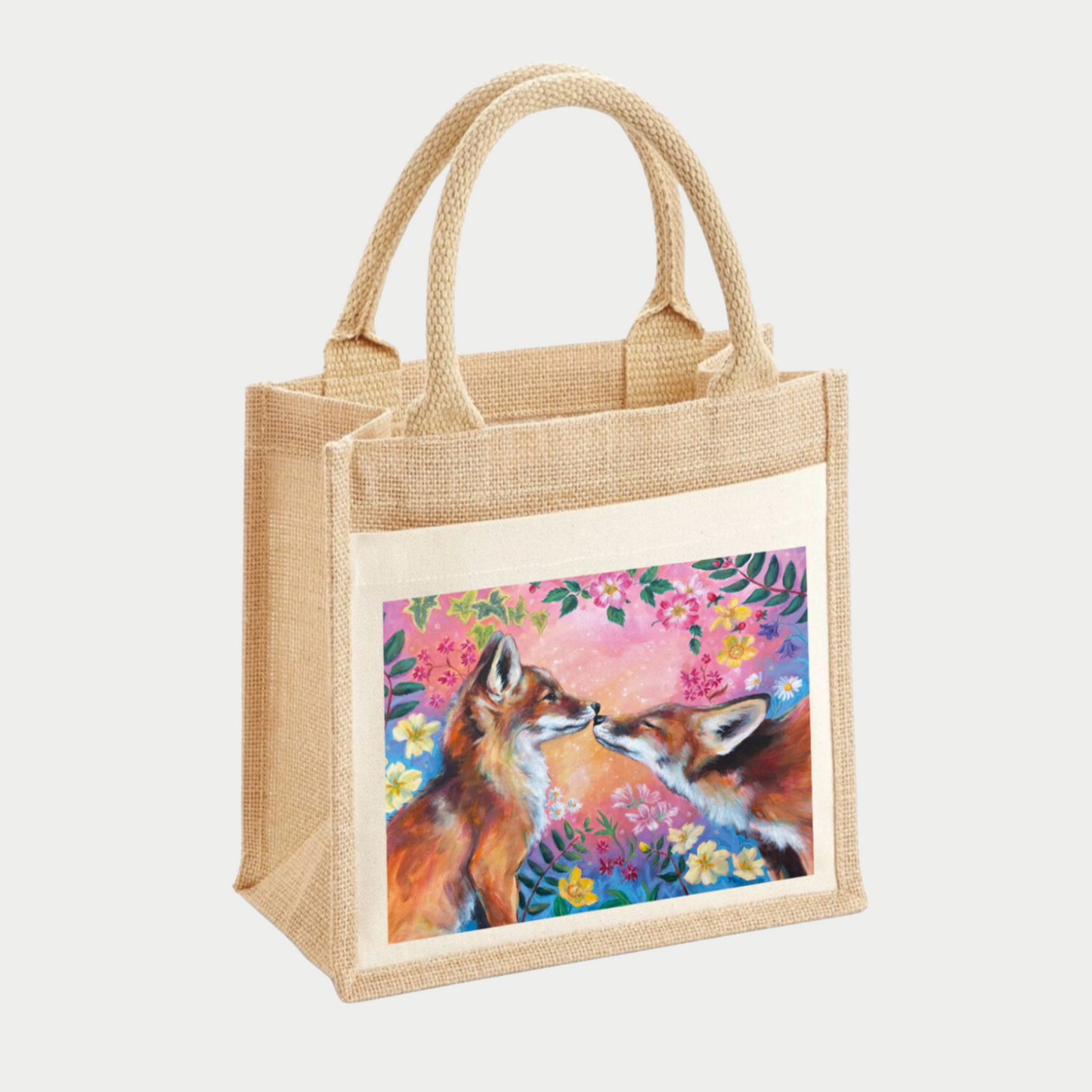 Jute Tote Bag - Sweethearts