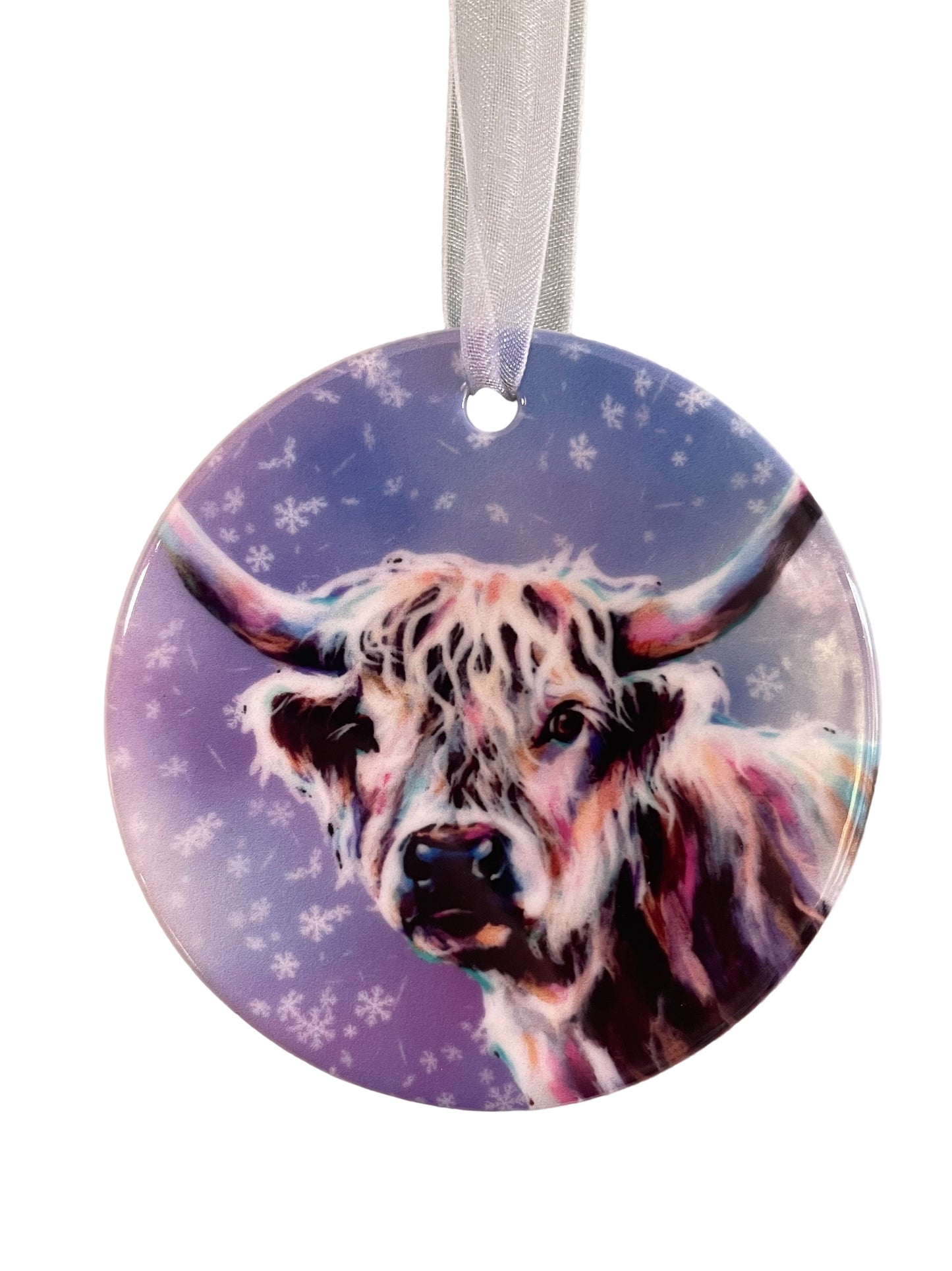 Highland Cow Ceramic Christmas Decoration