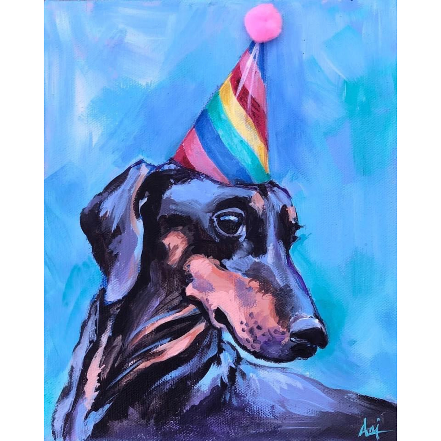 Silly Sausage - Original Dachshund Painting